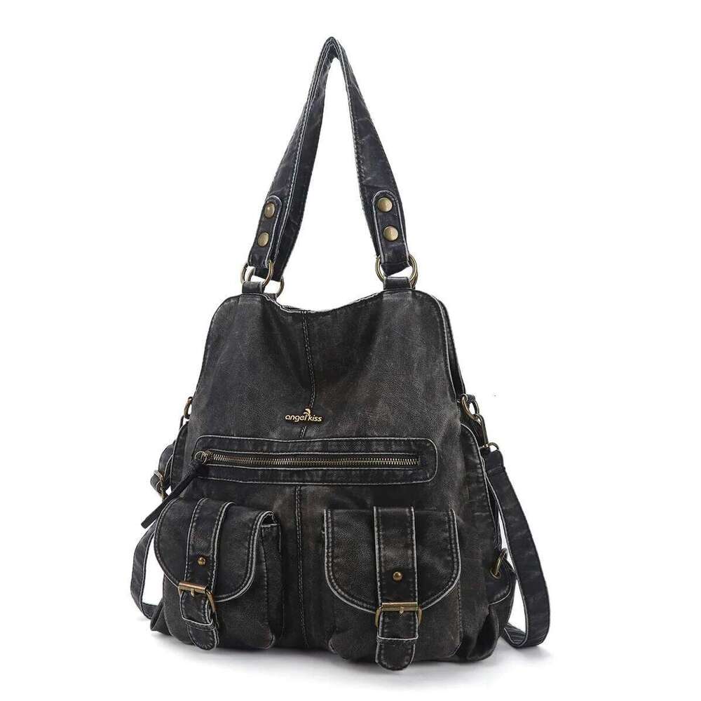 Vintage Women Handbags Satchel Top-handle Handbag PU Shoulder Dumpling Fashion Multi-pockets Crossbody Bag