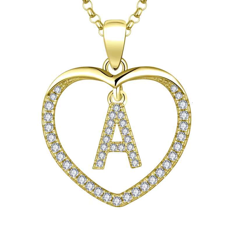 925 Silver Gold Letter a to Z Script Name Necklace Pendant Necklaces Alphabet 26 Capital Initial Letters Necklace