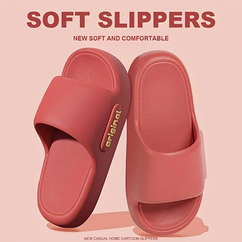 Womens Soft Slippers Thick-Soled Anti-Slip Indoor Outdoor Home Bathroom Relaxing Comfortable Cushioned Sandalsslippers woman 250605