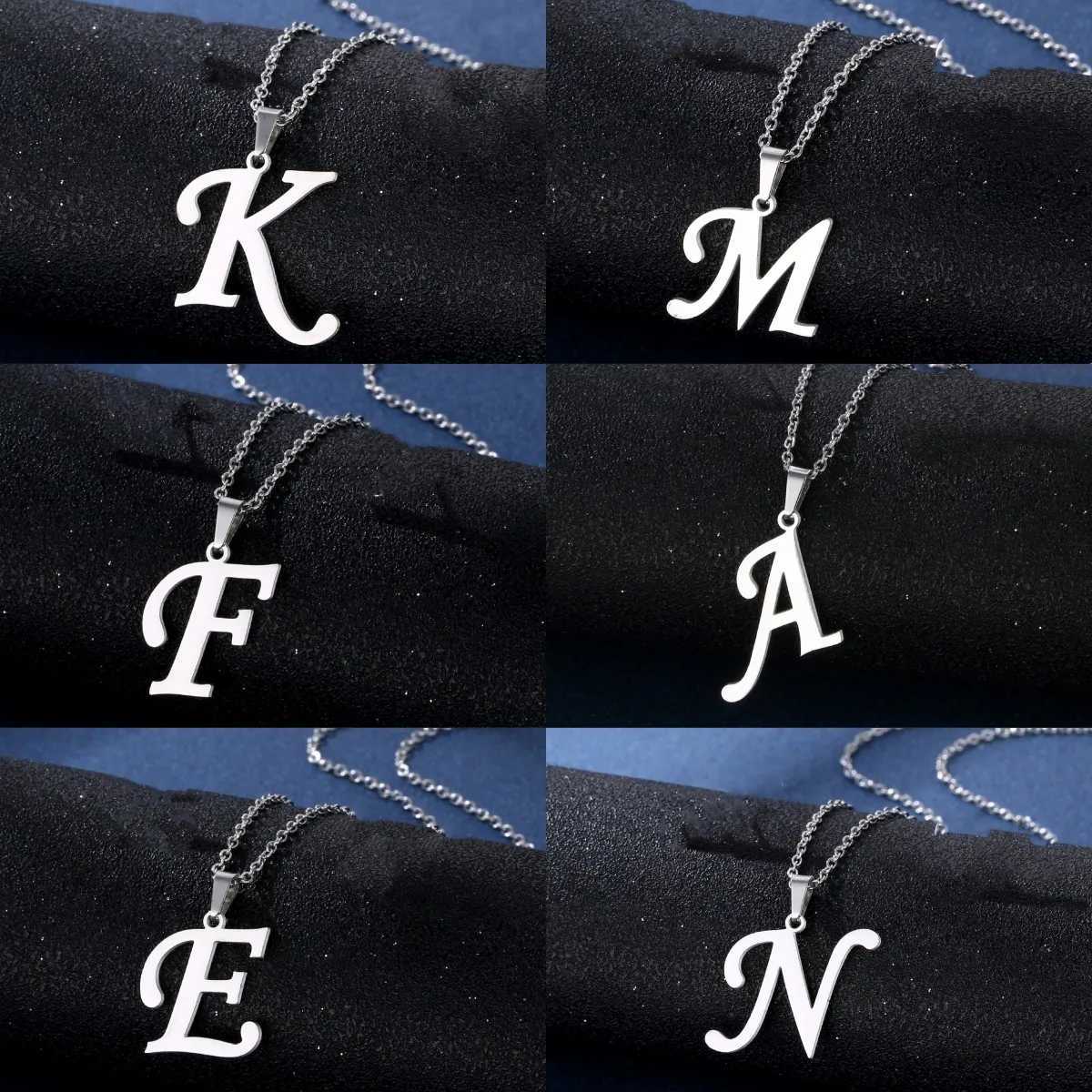 Fashion Letters A-Z Necklace for Women Men Stainless Steel High Quality English Alphabet Necklace A B C D E FGHIJKLMNOPQRSTUVWXYZ XJ250604