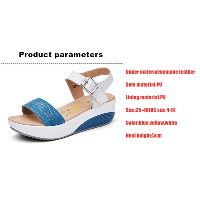 WOIZGIC Womens Genuine Leather Shoes Platform Sandals High Heels Summer Cool Beach Flip Flops 3540 CDBY5531 250605