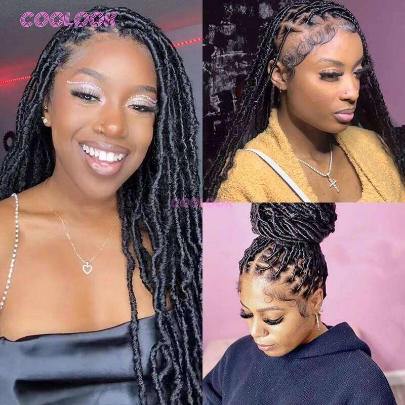 Super Long Dreadlock Synthetic Full Lace Butterfly For Black Women Knotless Box Braids Hair Wig Braided Wigs