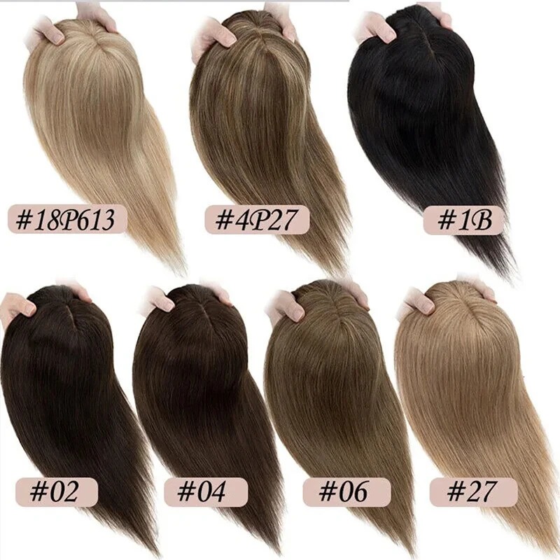 Silk Top Base Women Topper Hair Women Clip In Real Human Hair Hairpiece Human Hair Extension Thin Breathable Women Toupper 250529