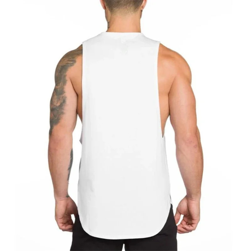 Plain Vests Mens Bodybuilding Muscle Tank Tops Gym Fitness Sport Sleeveless Loose T-Shirt Cotton Breathable Cool Summer Clothing 250605
