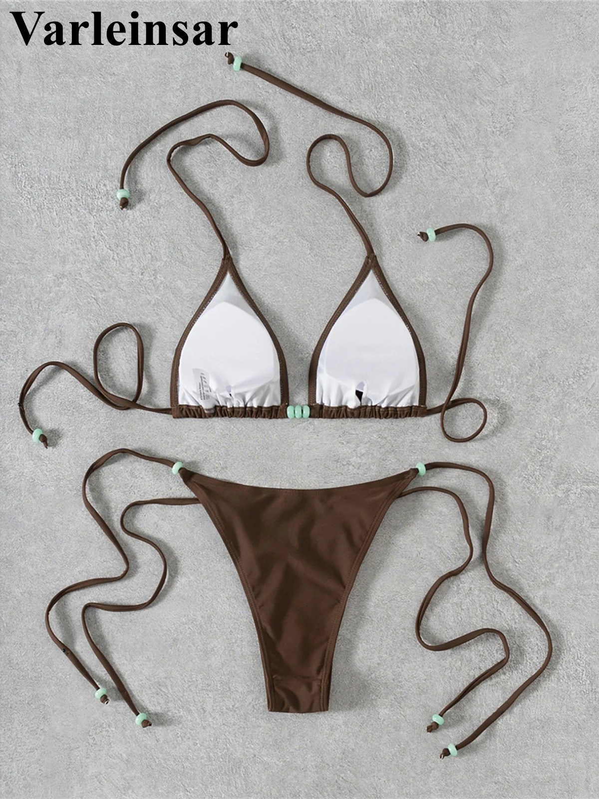 XS L Halter High Leg Cut Strappy Bikini Female Swimsuit Women Swimwear Twopiece set Bather Bathing Suit Swim V7004 250604