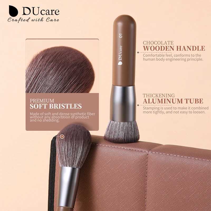 DUcare Makeup Brushes 22Pcs With Foldable BAG Nylon Hair Fan Powder EyeShadow Blending Eyeliner Eyebrow Cosmetic Makeup Brushes W250605