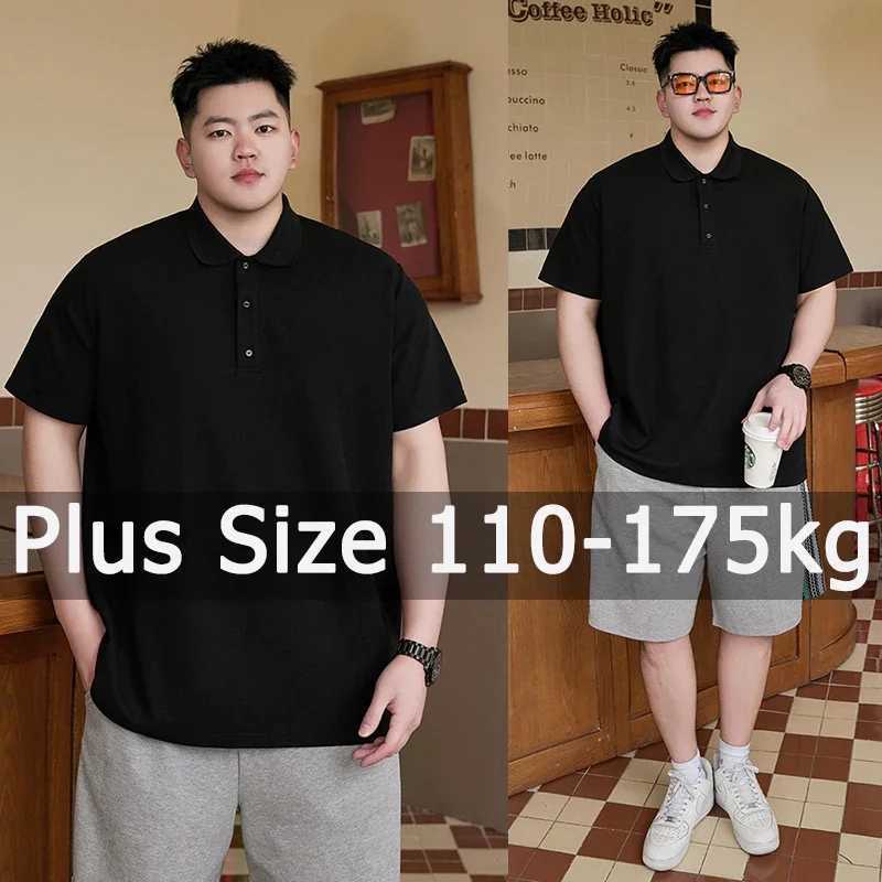Polo Shirt Men Plus Size 1XL-7XL 110-175kg Short Sleeve Polo T Shirt Loose Polos Oversized Tops Big Size Men Clothing XJ250605