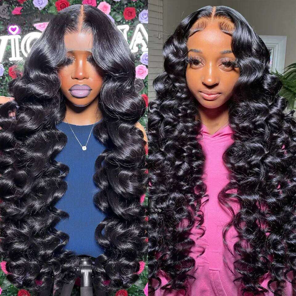 Loose Deep Wave Bundles With HD 4X4 13X4 Lace Frontal Closure And 3/4 Bundle Deal 100% Yaki Human Hair Extension