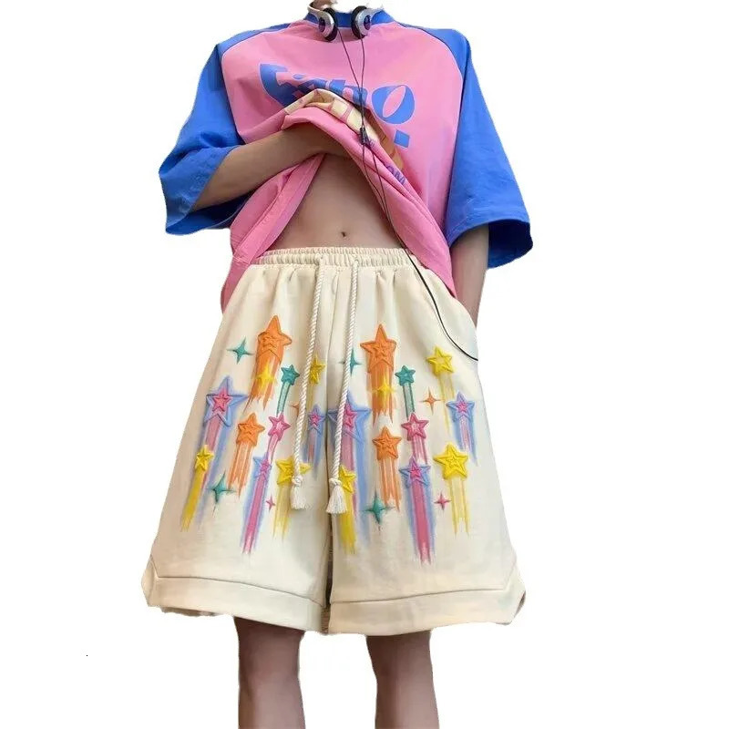 Summer Running Shorts for Men Casual Jogging Sport Short Pants Pattern Print Color Drawstring Loose Dry Gym Sports Shorts 250529