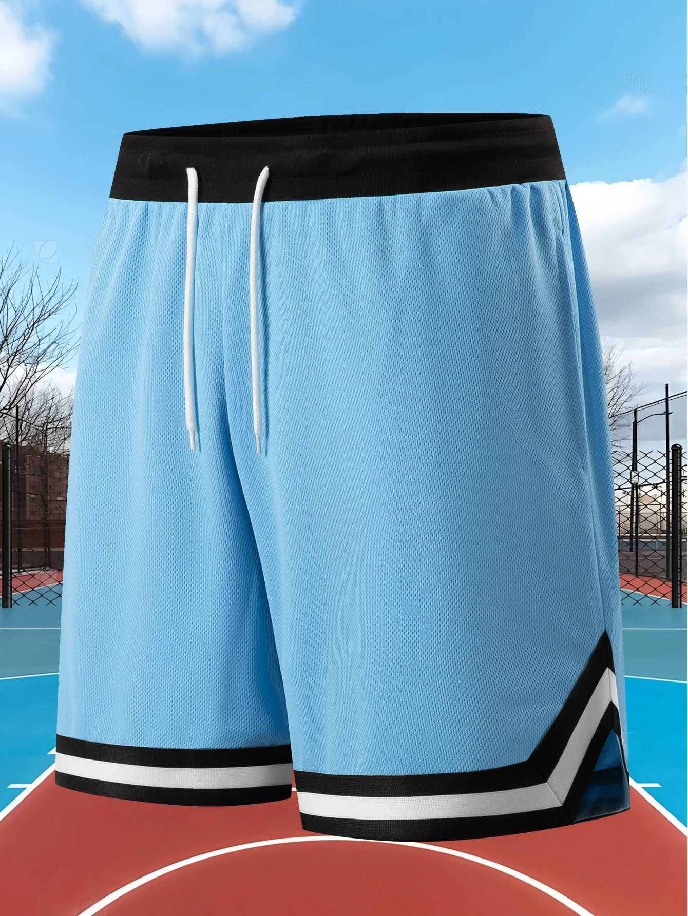 Summer Sports Shorts Mens Casual Five-point Pants Trend Loose Basketball Outer Wear Big Pants Mesh Thin Section XJ250605