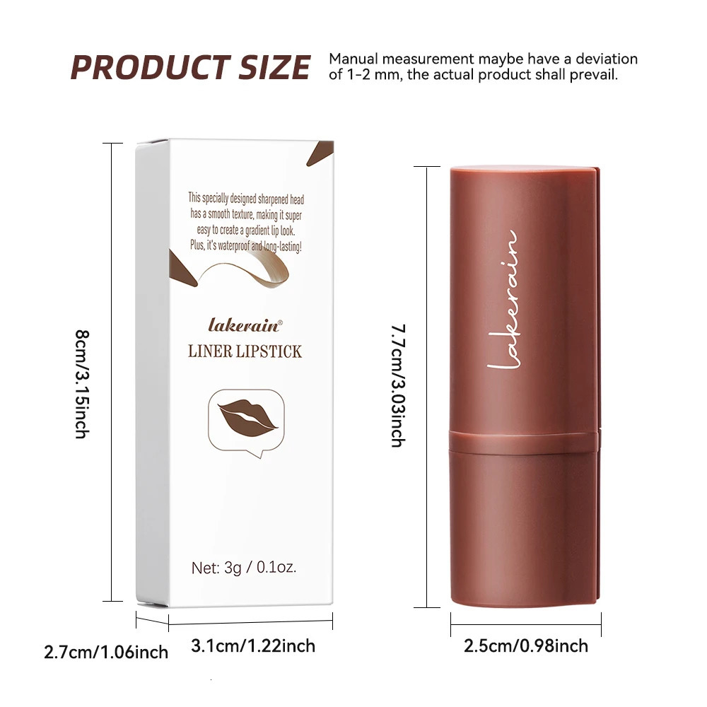 Tapered Gradient Lip Liner Matte Black Brown Velvet Lipstick Waterproof Non Sticky Contouring Tint Lipliner Crayon Lip Makeup 250605