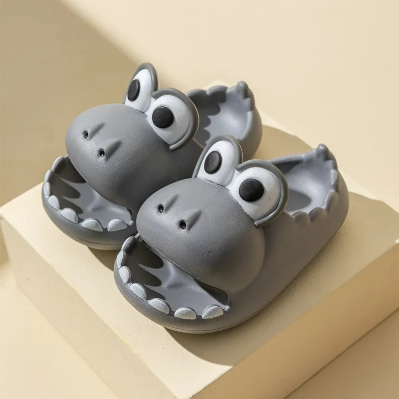 Dinosaur Childrens Slippers Summer Boys and Girls Thick Bottom Non-slip Indoor Home Cartoon Parent-child Sandals Slippers 250604