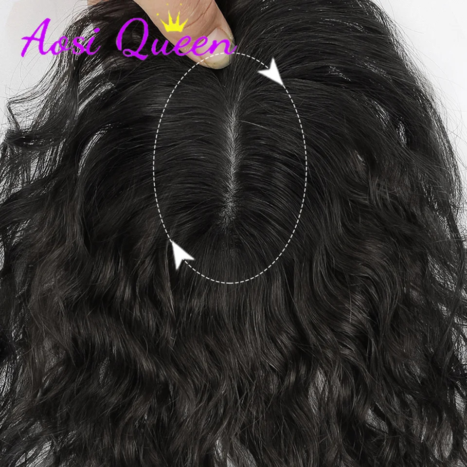 AOSI Synthetic 3D Bangs Invisible Seamless Head Hair Water Ripple Hair Air Bangs Head Overhead Natural Invisible Replacement 250529