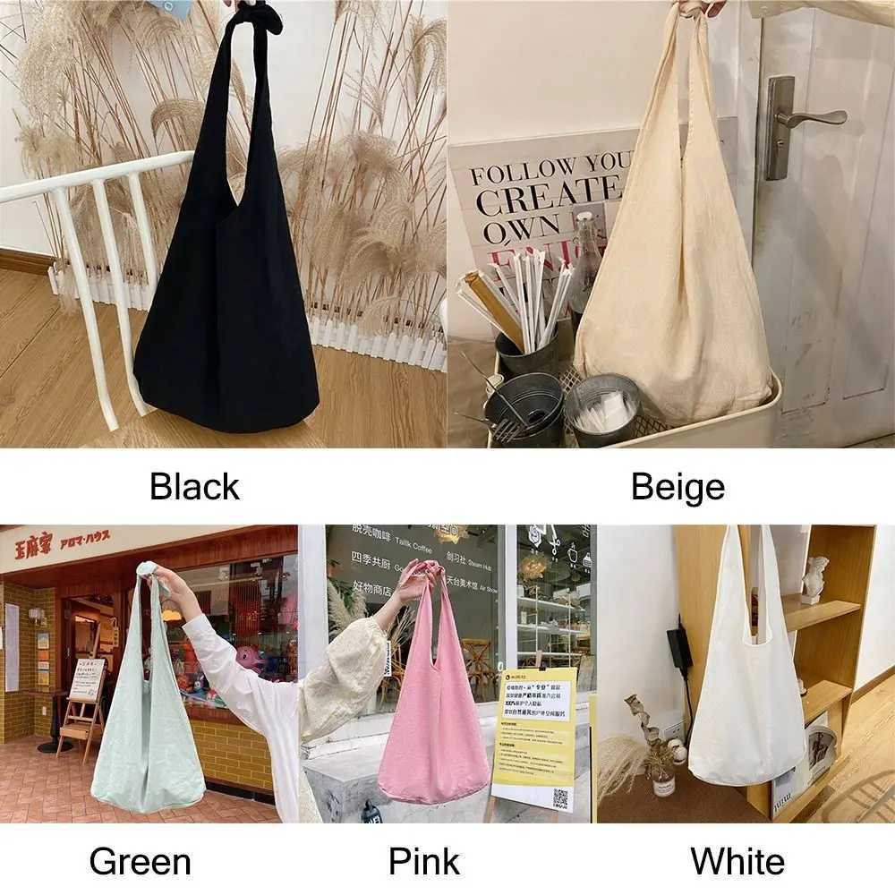 Solid Color Tote Bag Leisure Multicolor Daily Shoulder Bag Large Capacity Casual Knot Cloth Bag Women Girls Underarm Bag XJ250605