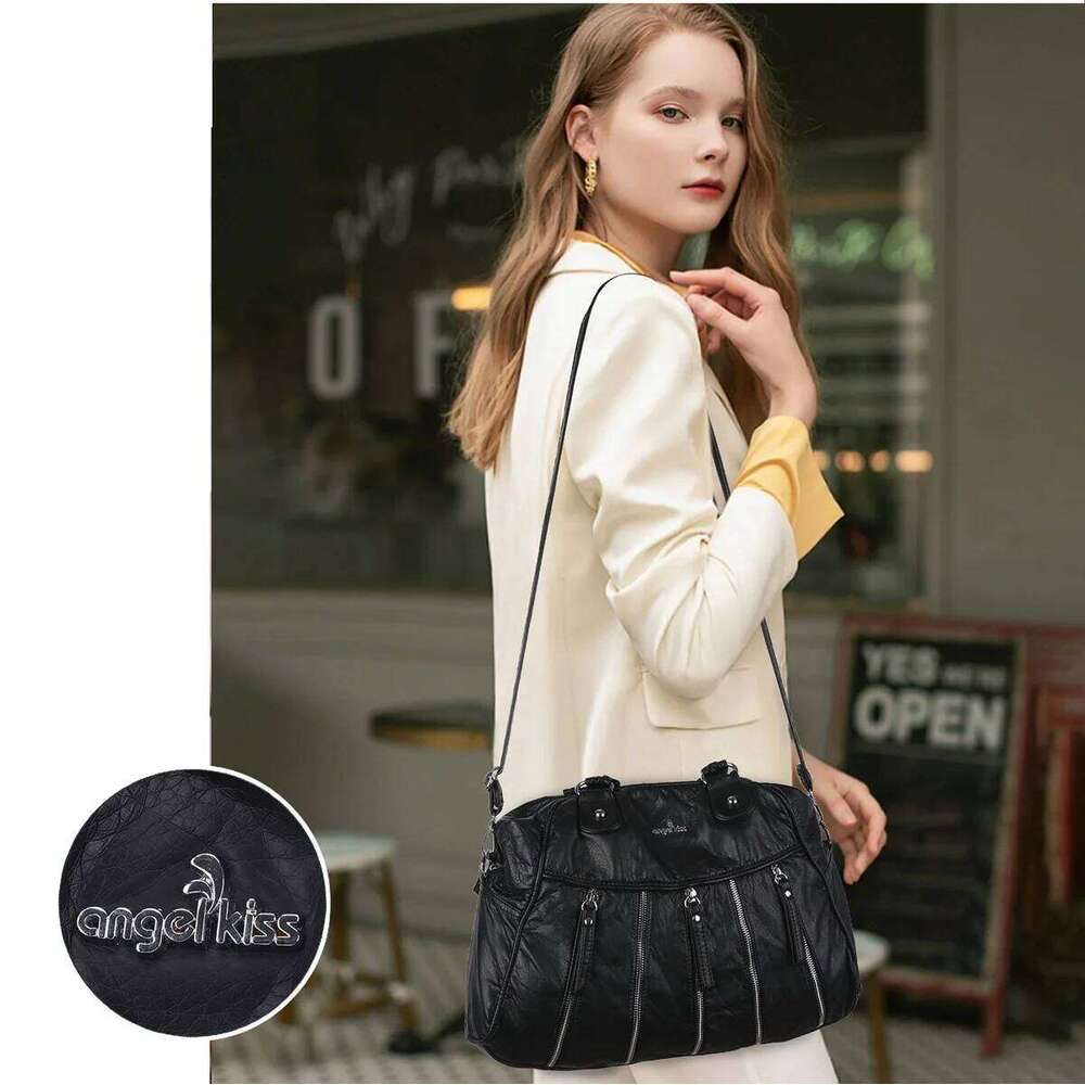 Women Handbags Fashion Satchel Top-handle Travel Handbag PU Bag Shell Pack Multi-pockets Shoulder Bags