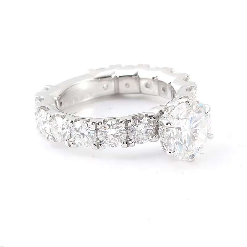 Luxury Jewelry Women Rings Platinum PT950 Ring VVS 3.5ct Lab Moissanite Diamond Ring DEF Round Cut Engagement Wedding