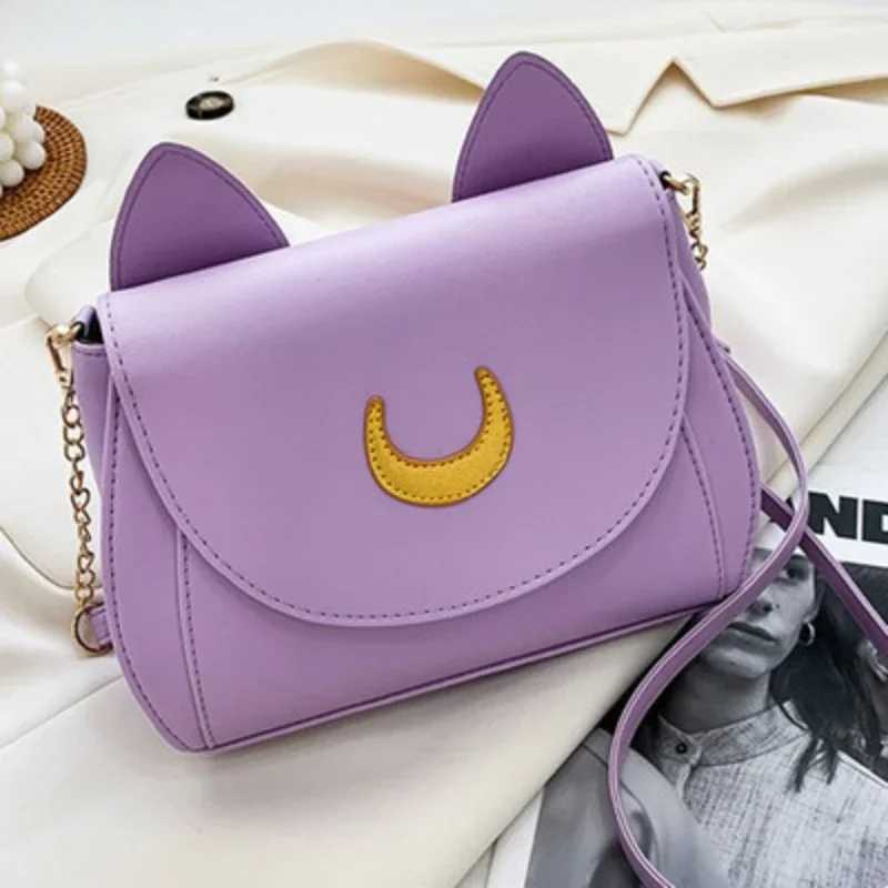 Summer Sailor Mo Ladies Handbag Black Luna Shape Chain Shoulder Bag PU Leather Women Messenger Crossbody Small Bag Purses XJ250605