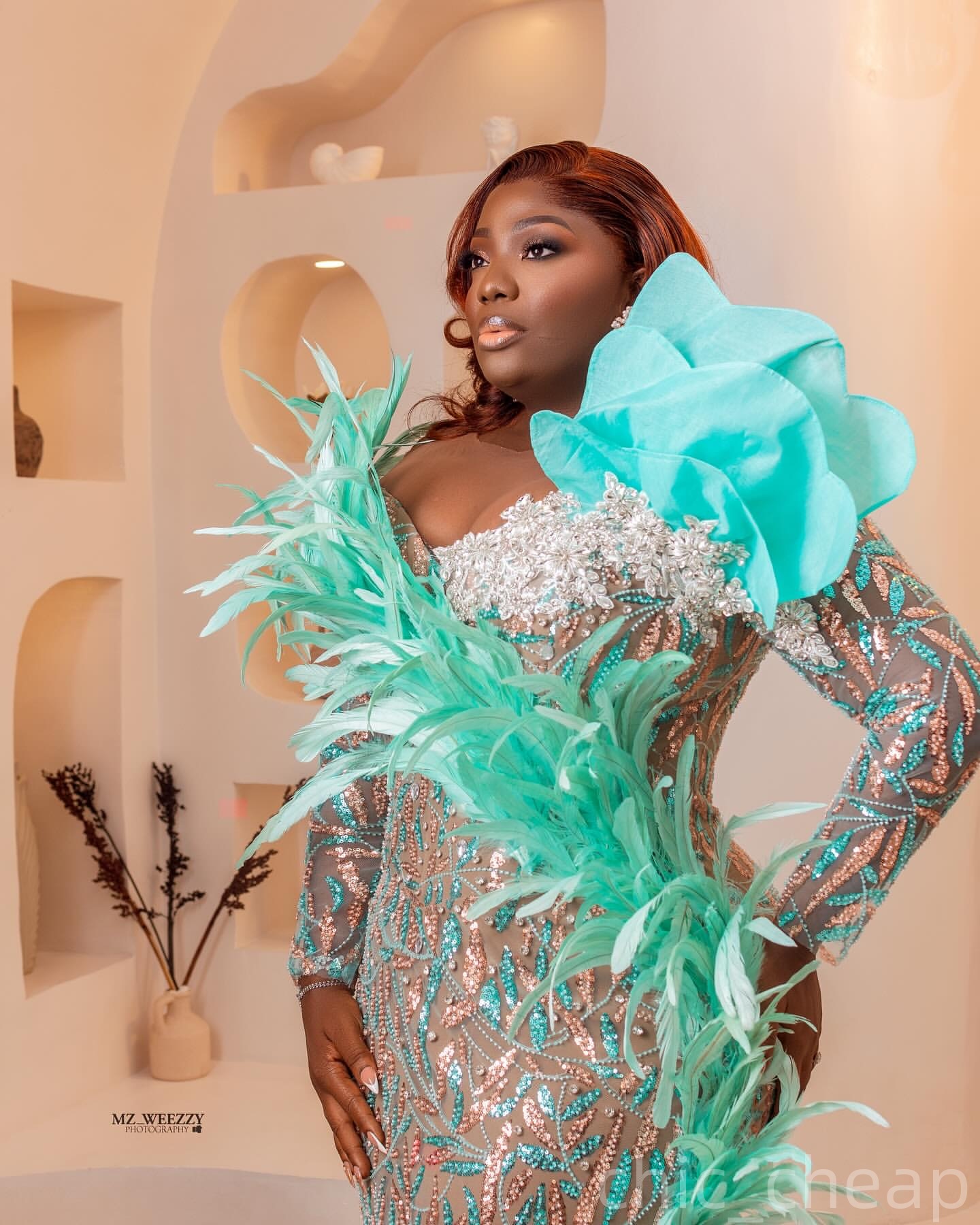 Mermaid Mint Prom Dresses 2025 Feather Lace Crystals Luxurious Evening Formal Party Second Birthday Engagement Gowns Plus Size Dress For Special Occas