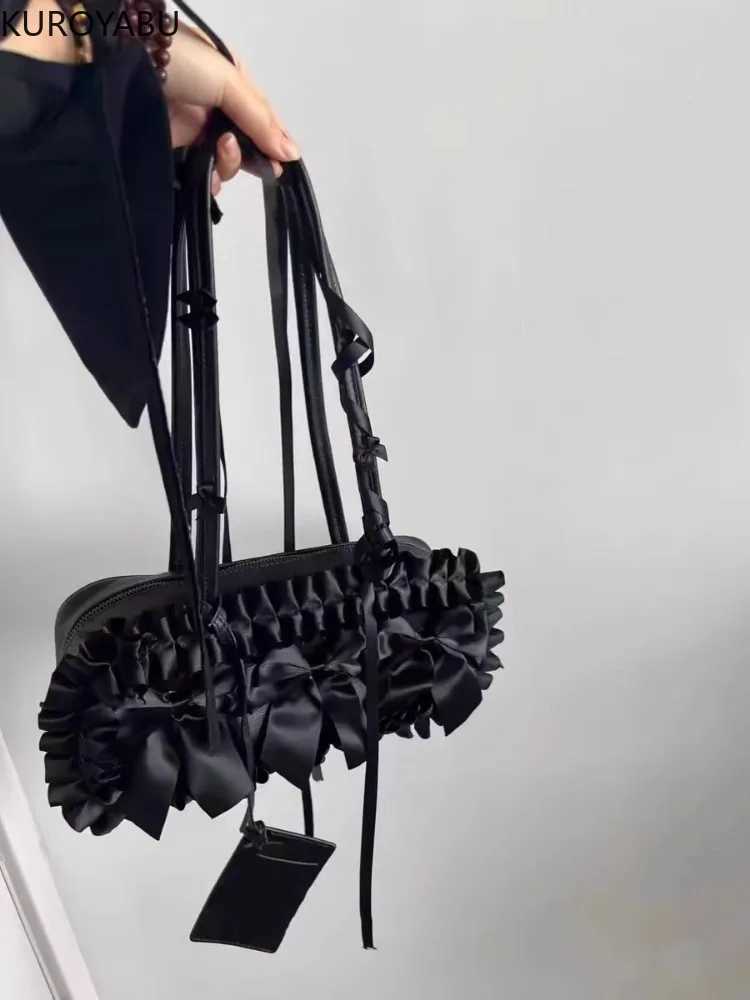 Cute Bow Design Underarm Bags for Women 2025 New Arrive Y2K Korean Style Handbags and Purses Pu Leather Sweet Shoulder Bag XJ250605