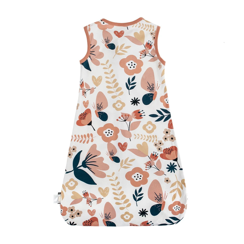 Baby Sleeping Bag 3-18 Months Summer Thin Kids Sleepwear Flowers For Girls Baby Sleepsacks 100% Cotton Anti-Kick Blanket 250604