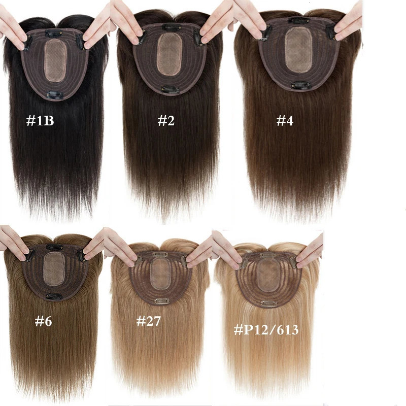 Silk Top Base Women Topper Hair Women Clip In Real Human Hair Hairpiece Human Hair Extension Thin Breathable Women Toupper 250529