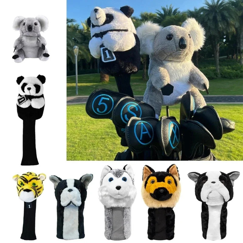 Novelty Plush Animal Golfing Club Head Cover Fairway Headcover Golfing Club Protective Accessories for Enthusiasts 250603