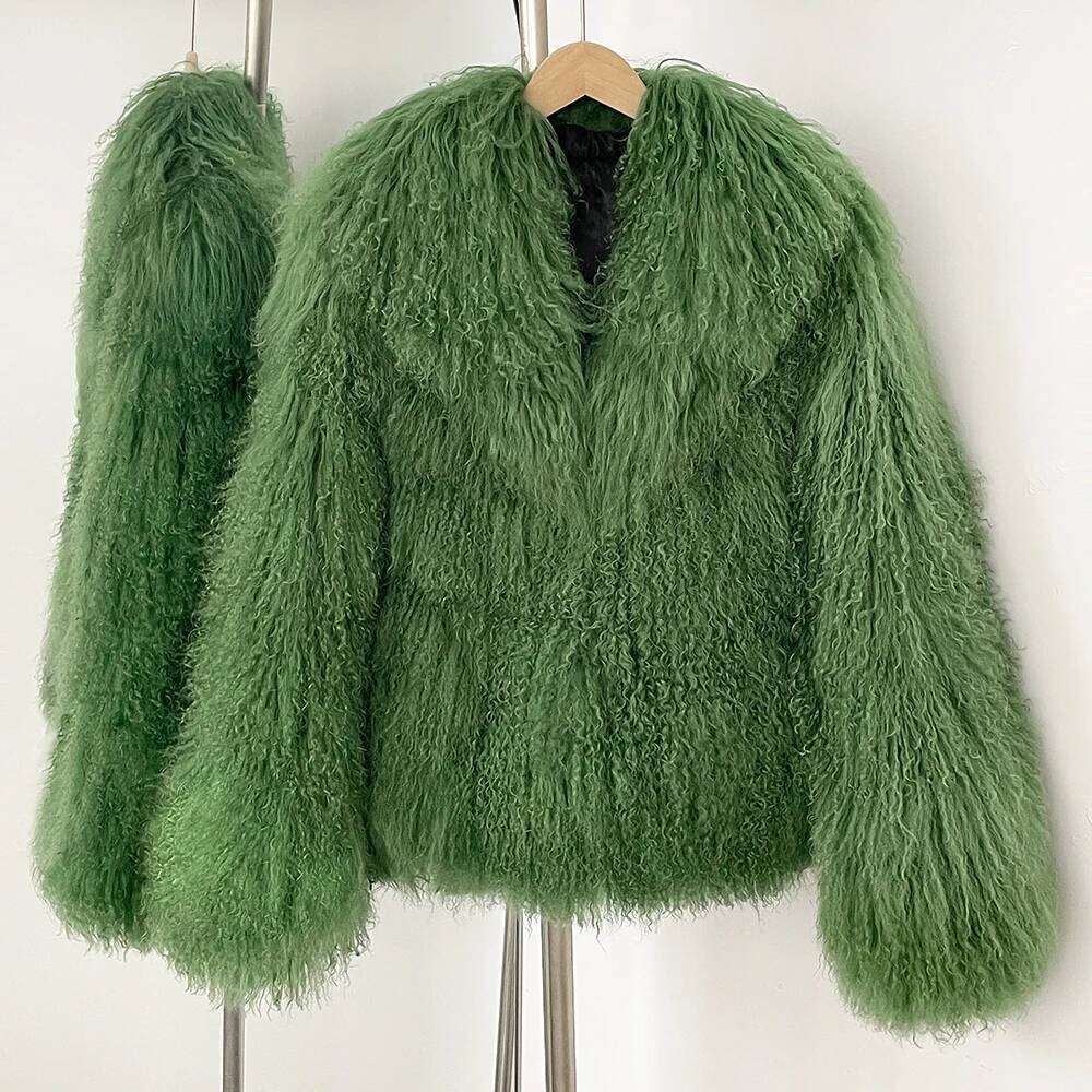 OFTBUY 2025 Winter Clothing Women Natural Mongolia Sheep Fashion Warm Thick Clothes Lady Elegant Real Fur Coat Female