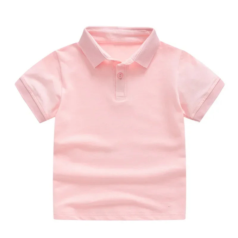 Summer Baby Boys Candy Colors Polo Shirts Kids Clothes Boys Shirts Short Sleeve Solid Lapel Kids Girls Casual Polo Shirts 250604