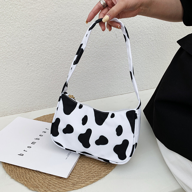 New Style Trendy New Color-Block Women's Bag Wholesale 2025 Style Personalized Print Pattern Underarm Shoulder Handbag New Free Delivery Designer