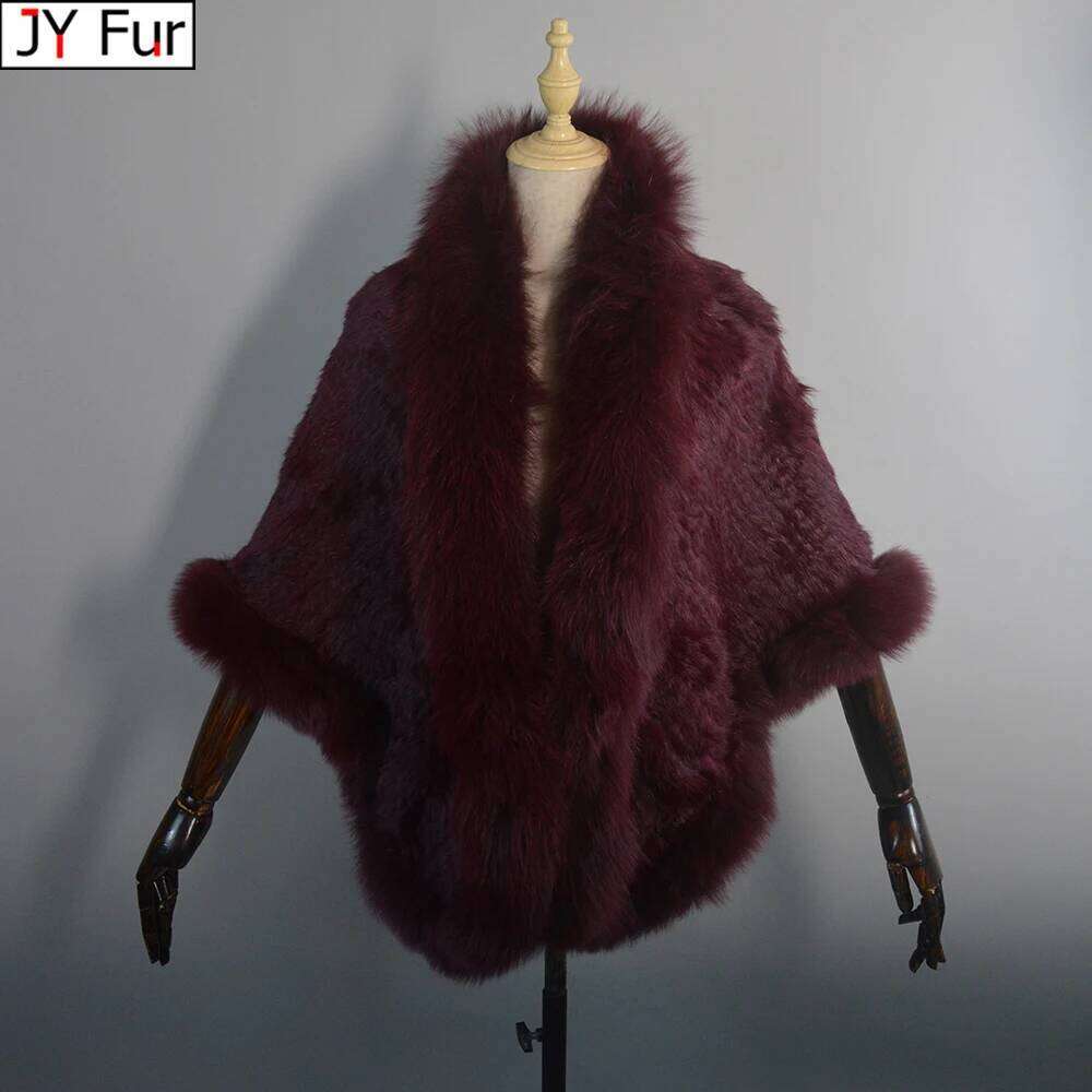 Long Style Winter Natural Rabbit Scarf Lady 100%Natural Fox Shawl Women Knitted Real Mink Fur Pashmina Scarves