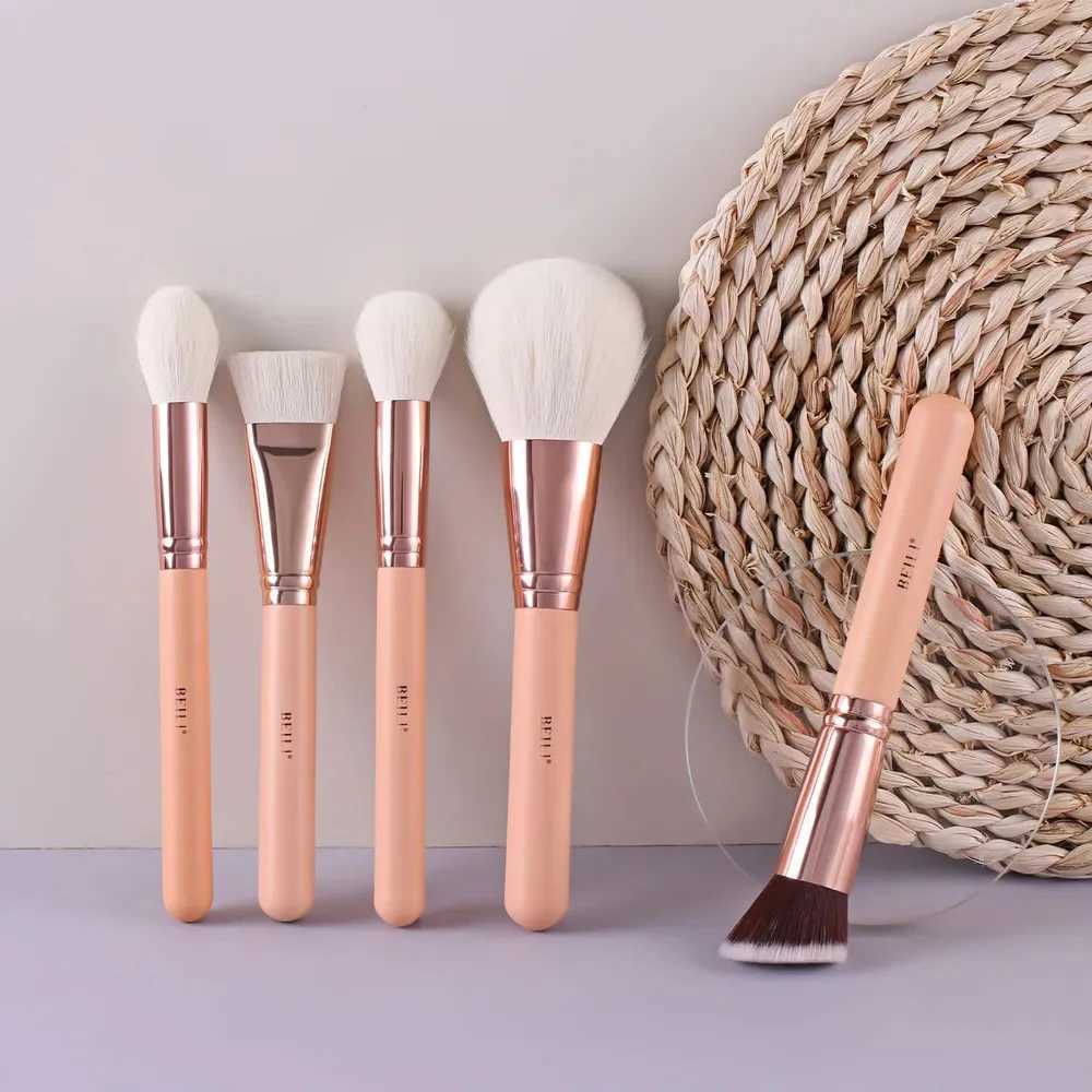 BEILI 15 Pcs Pink/Rose Golden Makeup Brushes Set Professional Powder Foundation Eyeshadow B Eyeliner Contour Cosmetic Tool W250605