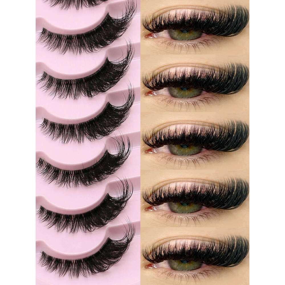 GROINNEYA Cat Natural long Clear Band Lashes Winged End Eye Elongated Faux Mink Eyelashes Makeup free shipping