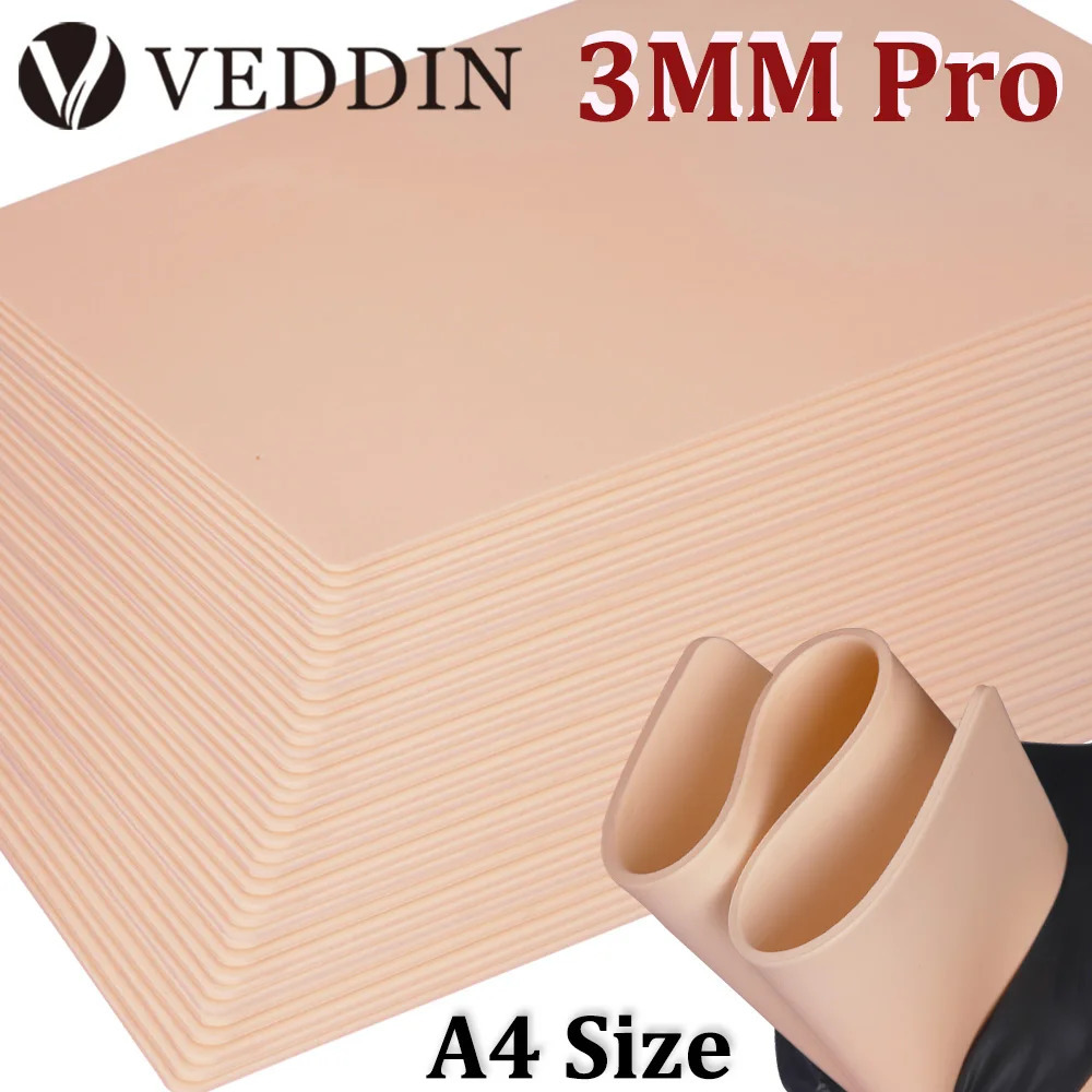 86531pcs Tattoo Practice Skin 3MM Pro A4 Size Silicone Fake Skins for anent Makeup Training Skin Supply Tattoo Accessory 250604