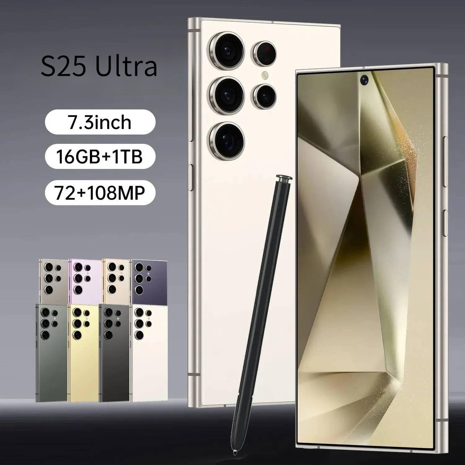 2025 Original S25 Ultra Smartphone 5G Global Version 7.3inch Cellphons 7800mAh 108MP Camera Android Unlocked Mobile Phone Nfc