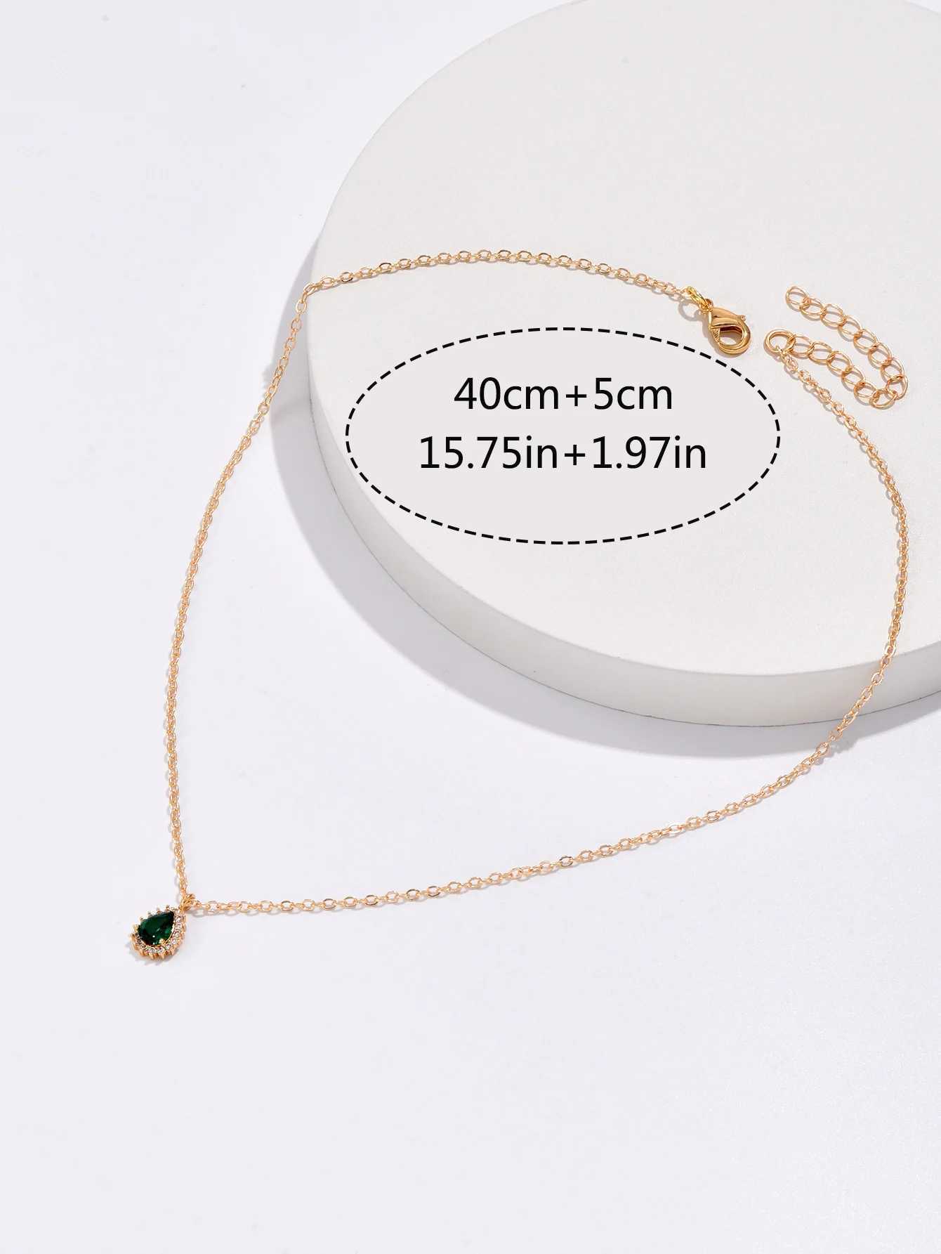 Trendy New Zircon Inlaid Water Drop Pendant Chain Necklaces for Women Fashion Exquisite Party Wedding Necklace XJ250604
