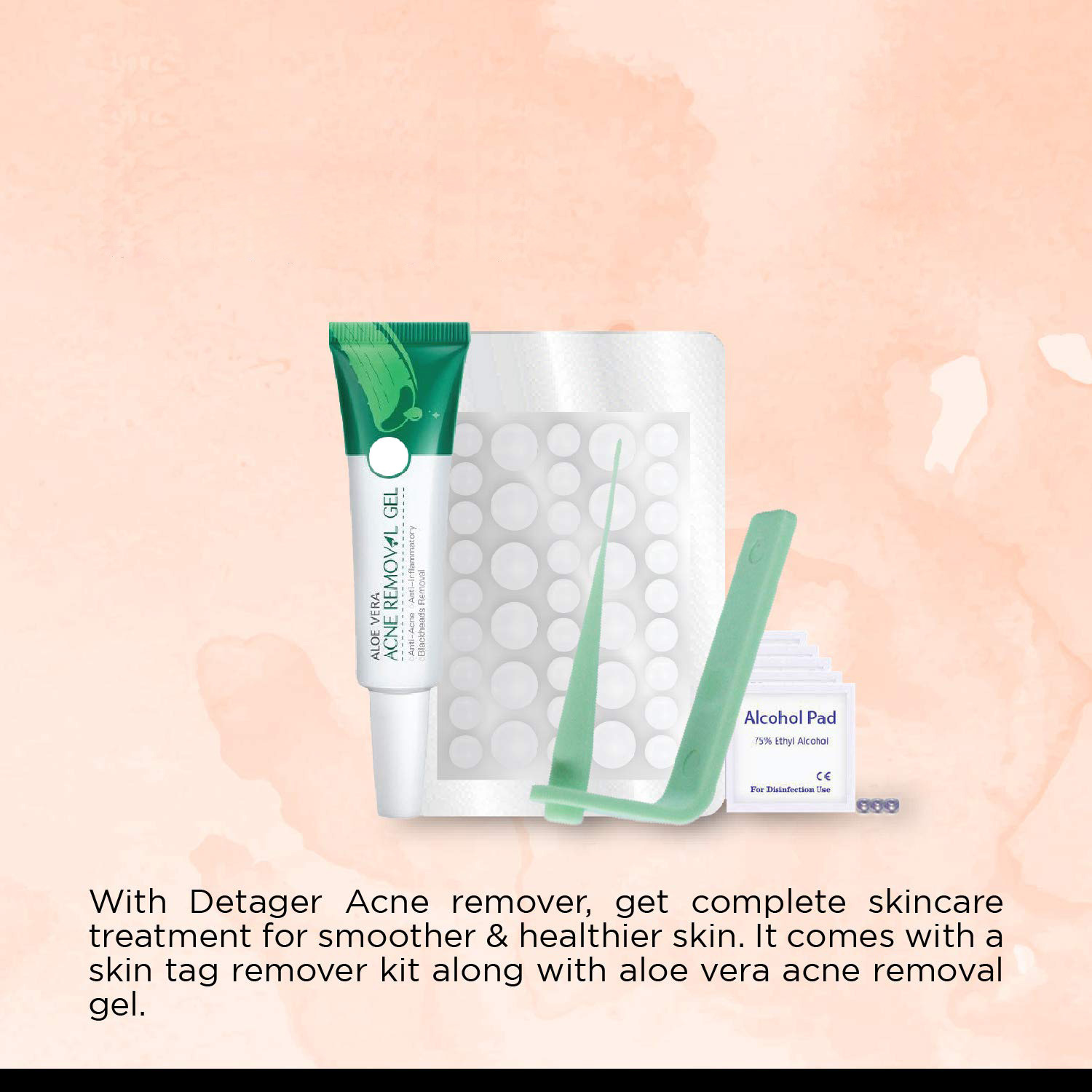 Skin Tag Remover Kit with Rubber Bands for Mole & Wart Removal - Includes Aloe Vera Gel