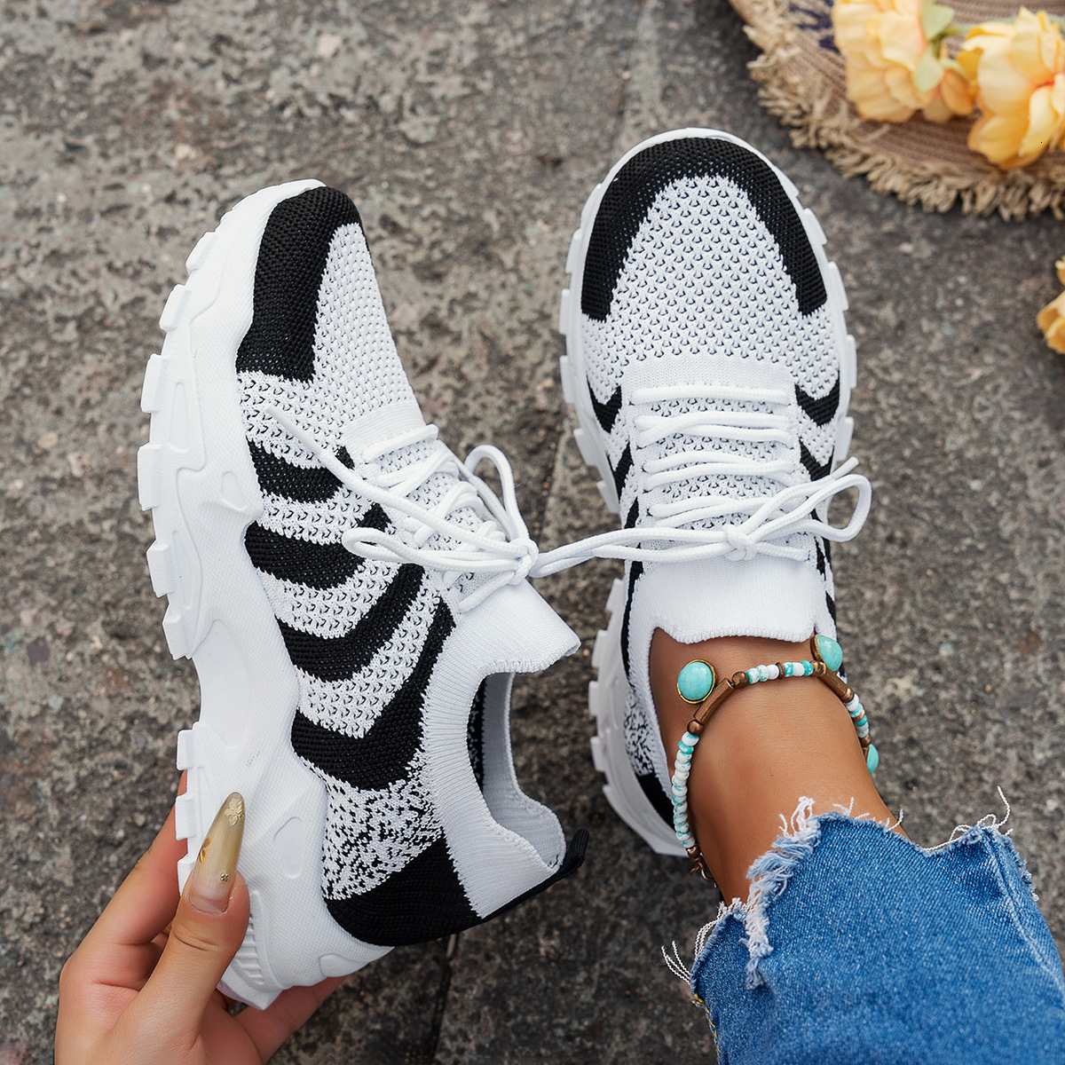 Casual Flyknit Summer Women S Versatile Thin Casual Shoes Breathable Sports Mesh Shoes Women Ddmysaturn