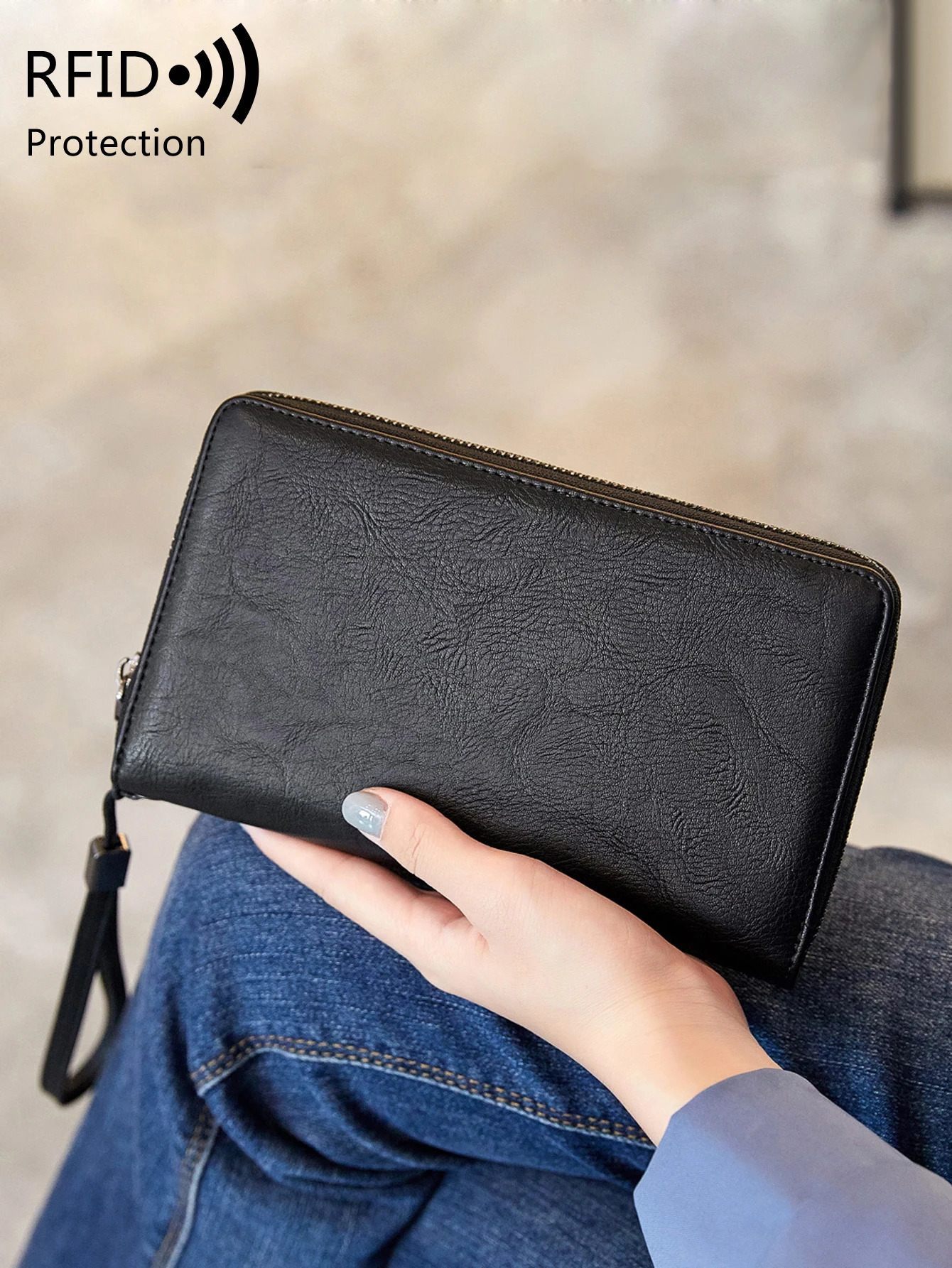 MIYIN womens long wallet retro large capacity multi card slot fashionabltemperament handbag simple multifunctional 250605