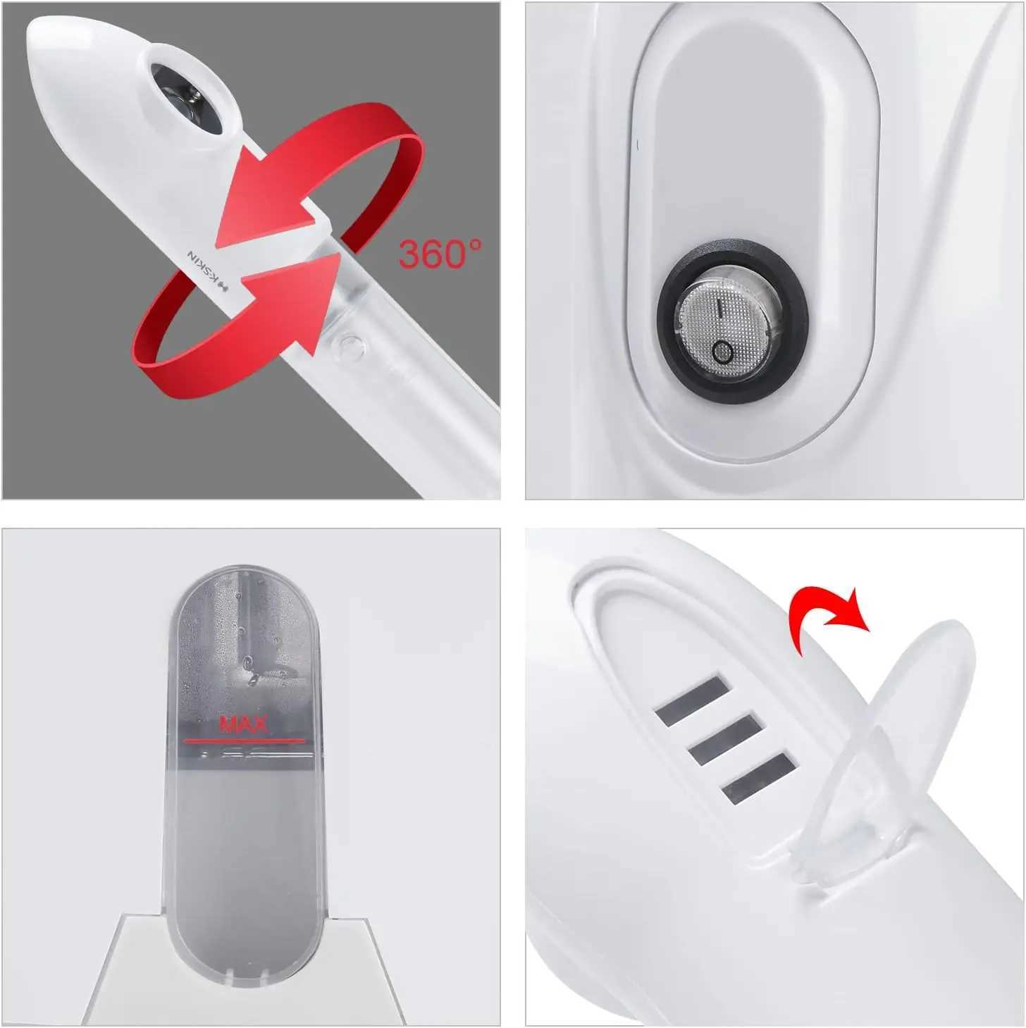 Facial Steamer Hydrating and Moisturizing Adjustable Nozzle for Unclogs Pores Deep Hydration Cleansing Face Skin Care at Home XJ250607