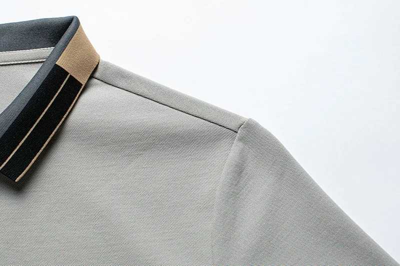 New Summer Solid Color Short Sleeved T-shirt with Collar Embroidery for Mens POLO Loose Business Mens Base Top XJ250605