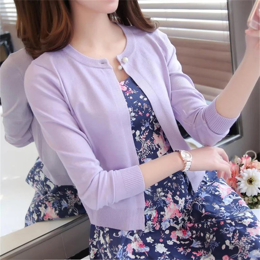 2024 Fashion Women Sweater Female Cardigan Thin Outerwear Short n Longsleeve Small Cape Blusa Feminina 250530