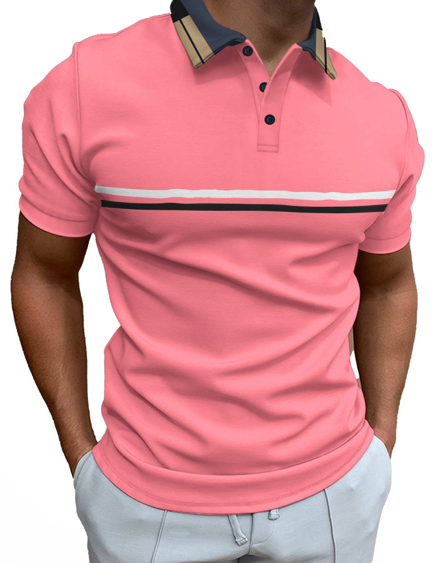 Designer Polo Shirts Men Short Sleeve Polo Shirt, Stylish Summer Office Apparel, Available in Sizes M-3XL