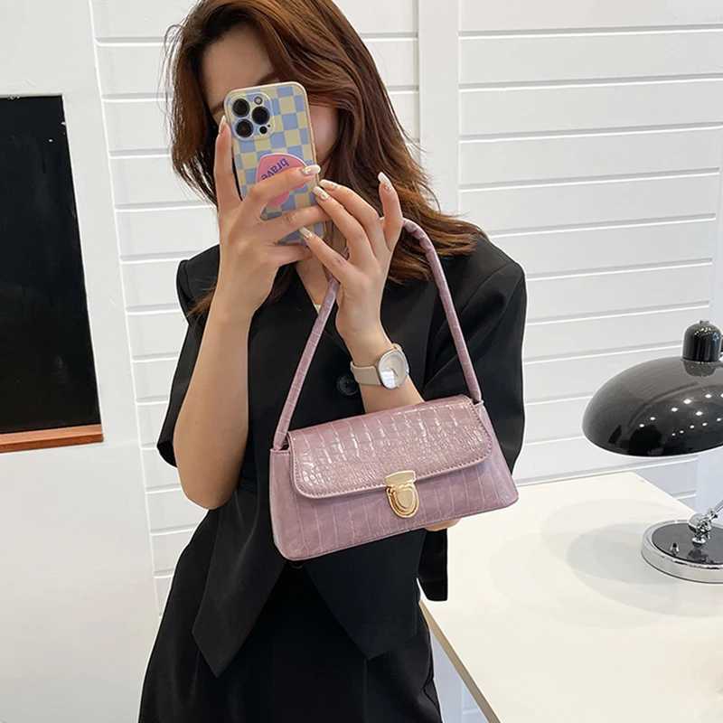 WomenS Reliable And Versatile Single Shoulder Bag With Ste Pattern Underarm Bag Pu Small Square Bag Handbag XJ250605