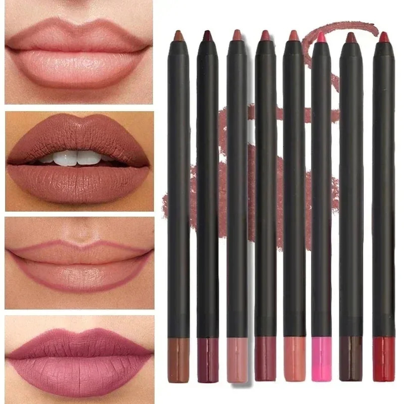 1PC Lipliner Pencil Lip Makeup Sexy Red Matte Contour Tint Lipstick Pen Waterproof Long Lasting non-stick cup Lip Liner Cosmetic 250605