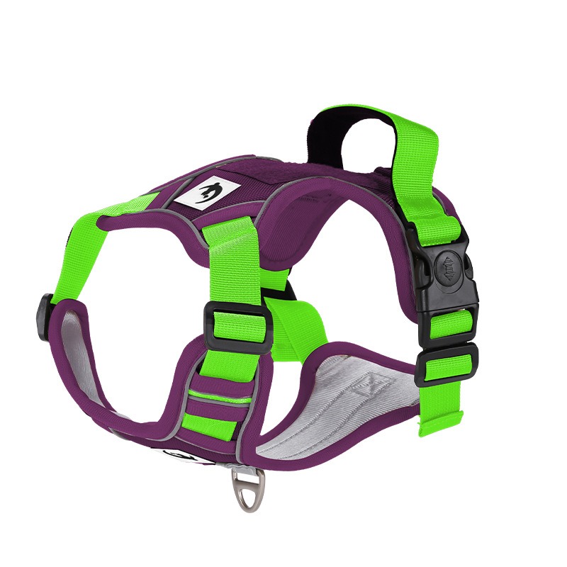 Durable Oxford Cloth Pet Vest Harness with Front Clip and Reflective Strips for Training Walking Hiking