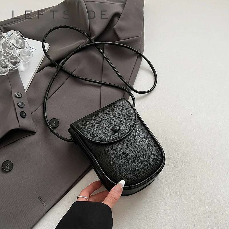 LEFTSIDE Mini PU Leather Flap Crossbody Bags for Women 2025 Fashion Simple Shoulder Bag Females Solid Color Handbags and Purses