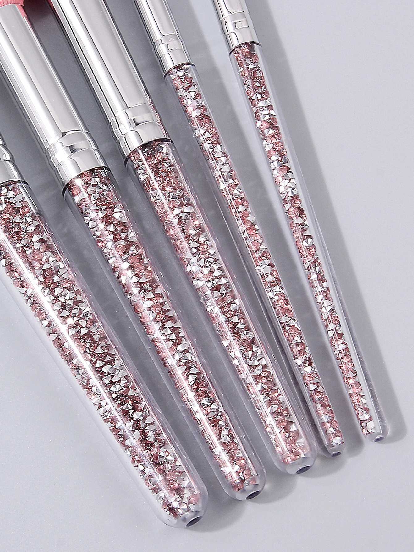 5PC Holiday Cosmetic Brush Set Soft Portable Tools for Foundation/Blending/Detail Christmas Birthday Gift for Her W250605