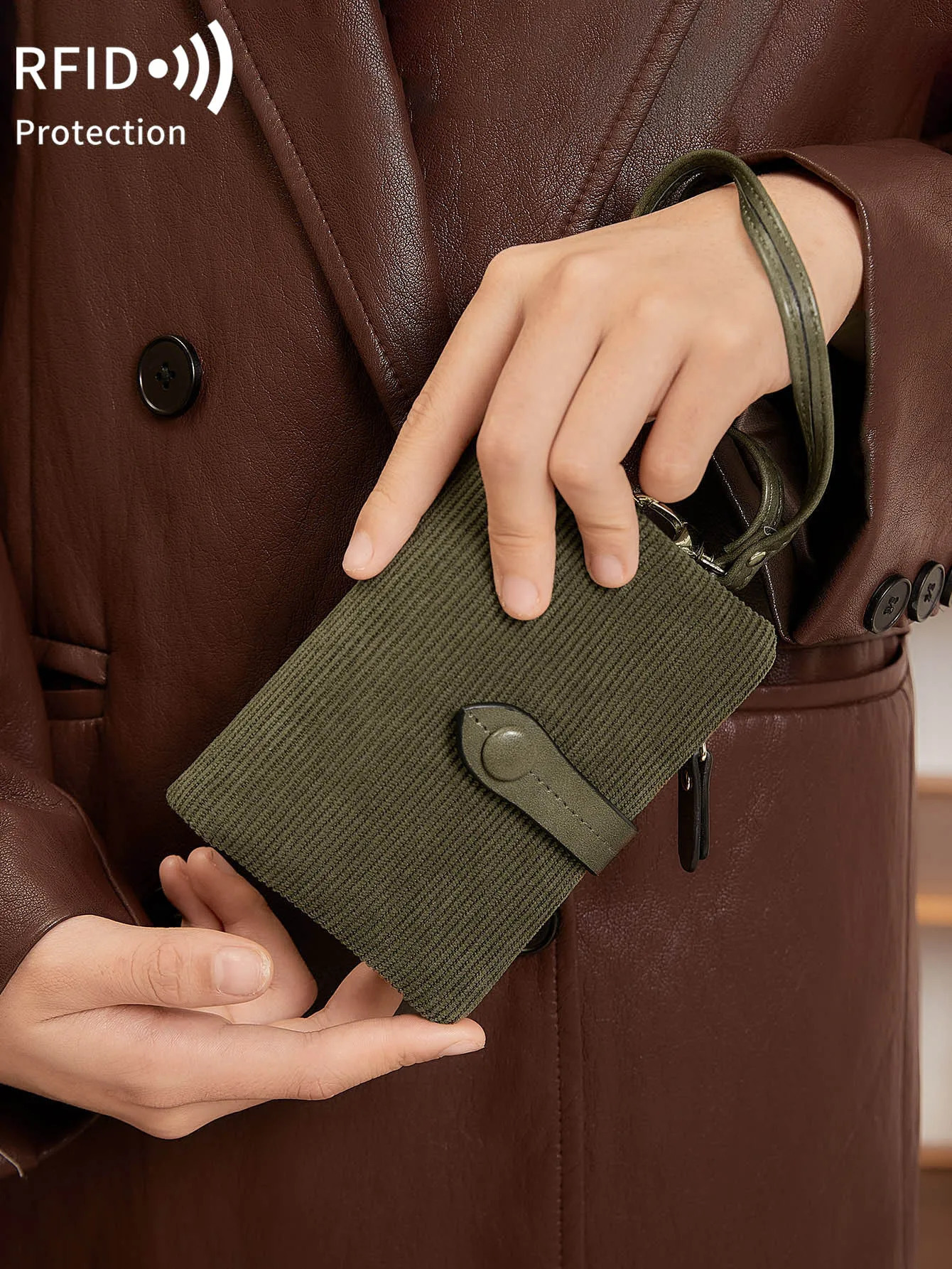 Solid Color Womens Trifold Wallet RFID Shielding Multifunctional Large Capacity Credit Card Bag with ID Window Short Coin Purse 250605