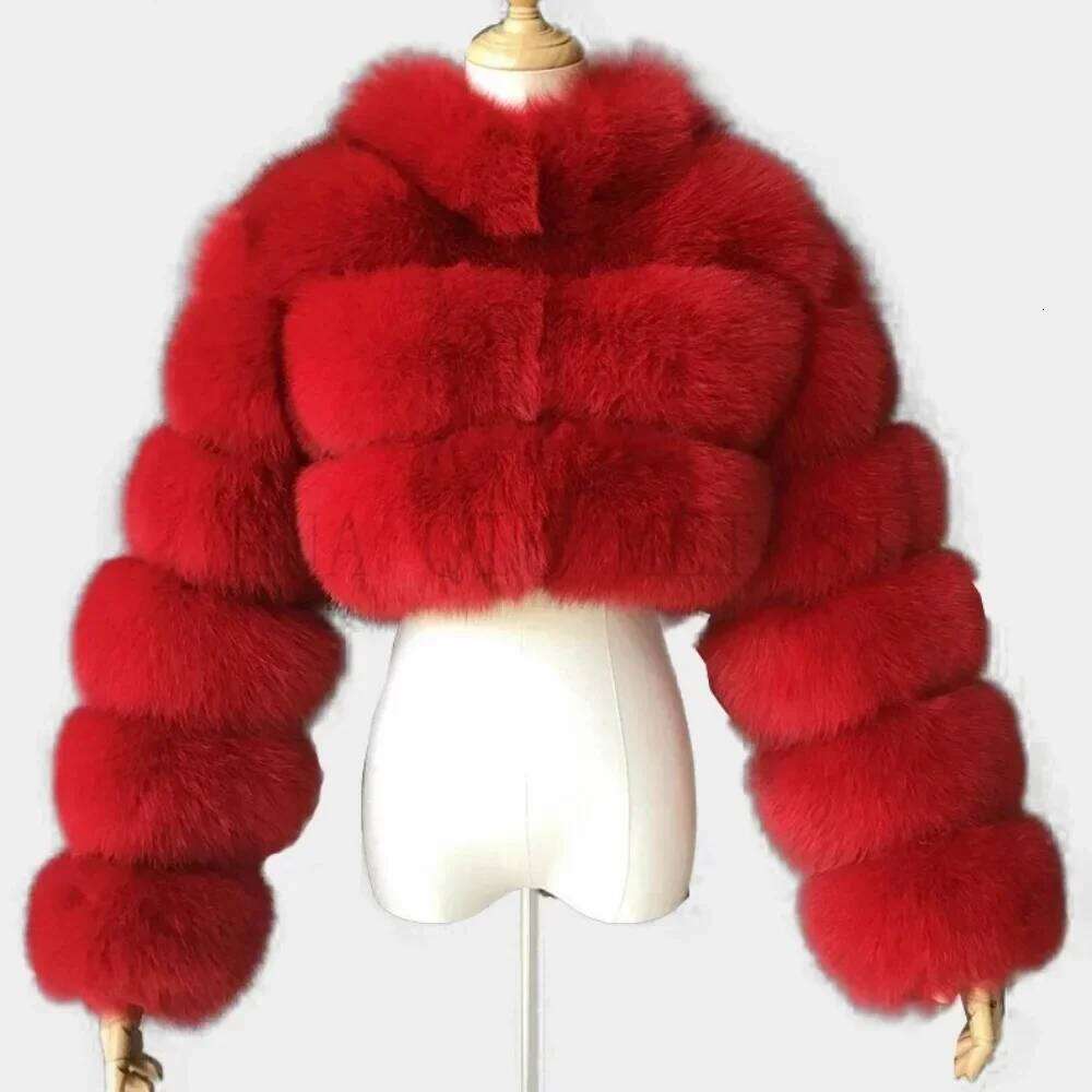 S-8XL Winter Warm Loose Fluffy Plush Jacket Women Striped Faux Fur Soft Veet Coat Ladies Long Sleeves Thick Short Overcoat