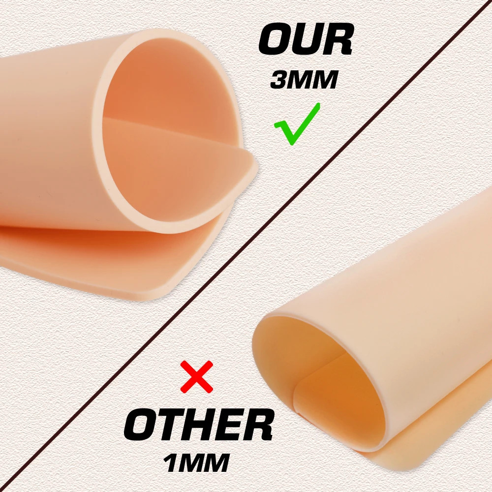1510851pcs Tattoo Practice Skin 3MM Silicone Fake Skin Double-Sided for anent Makeup Training Supply Tattoo Accessory 250604